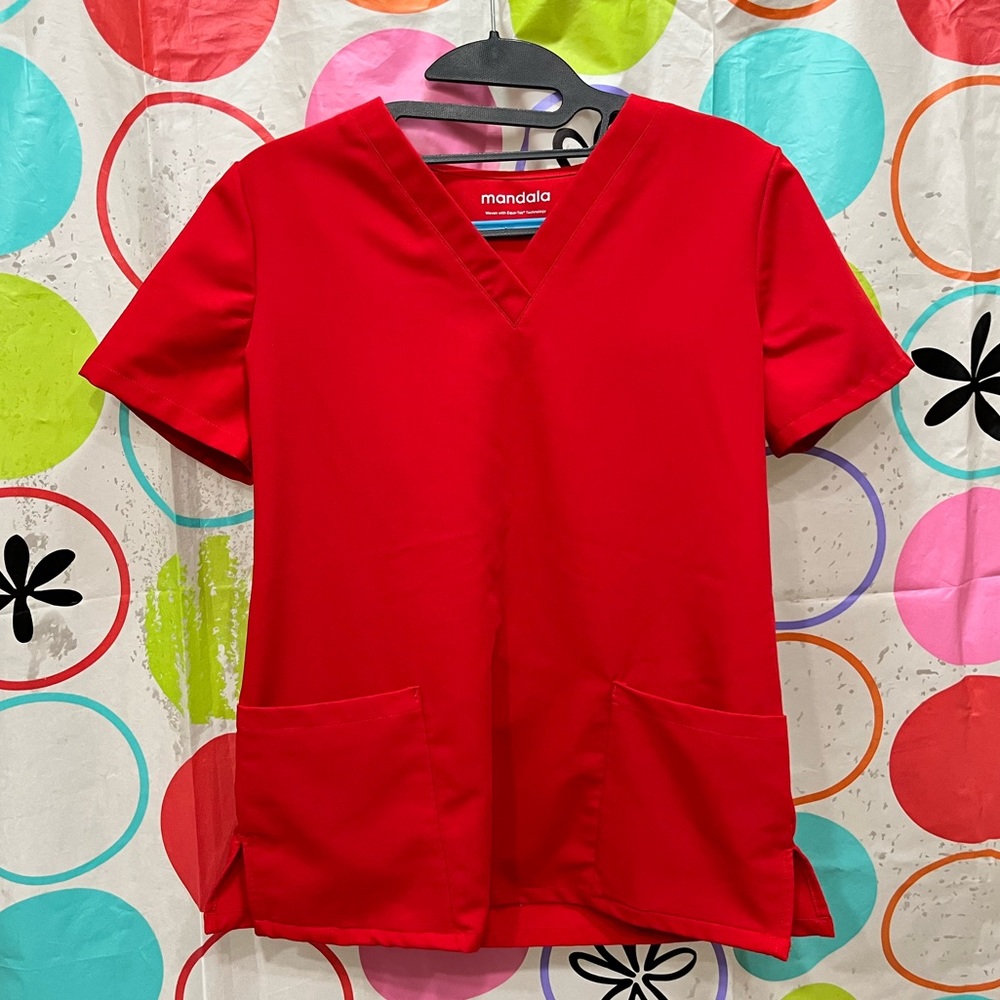 candy red mandala scrubs set